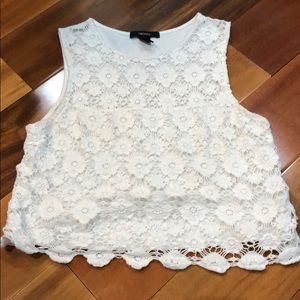 White lace tank top